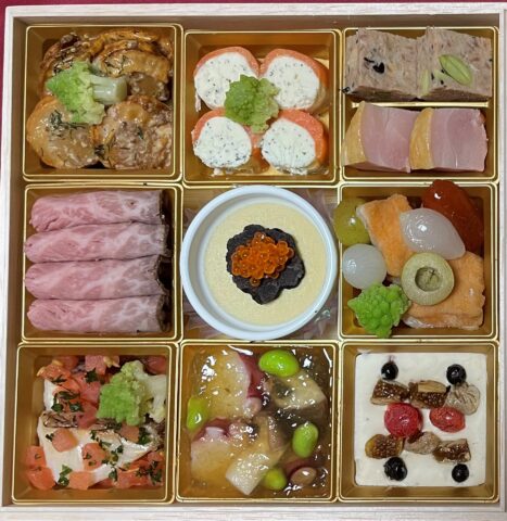 婦人画報おせち2022梅和の重実物写真